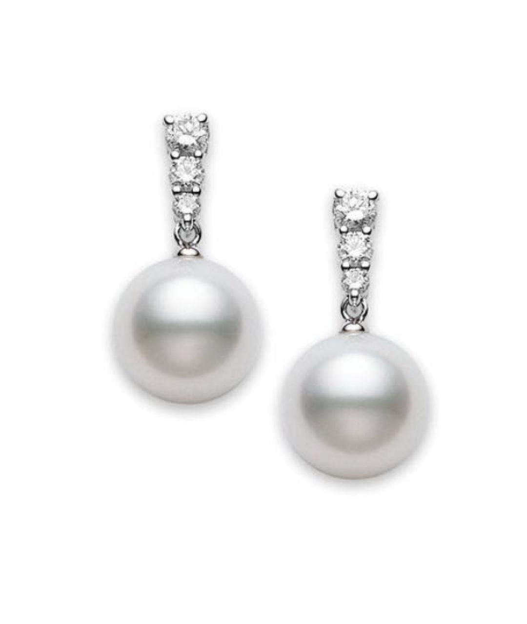 Mikimoto Белые серьги из белого золота, фото 1