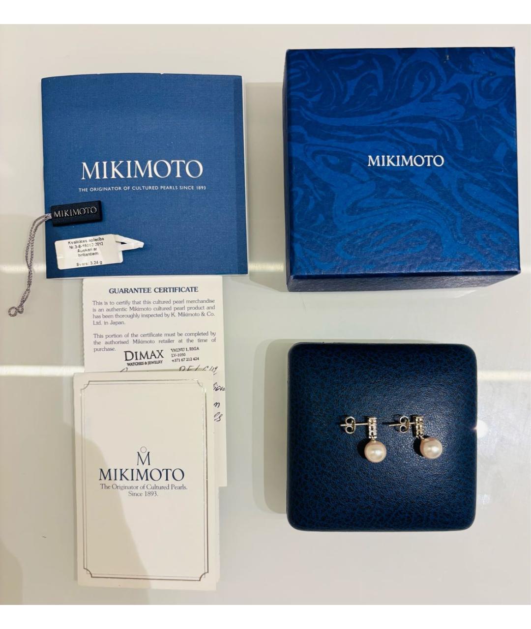 Mikimoto Белые серьги из белого золота, фото 3