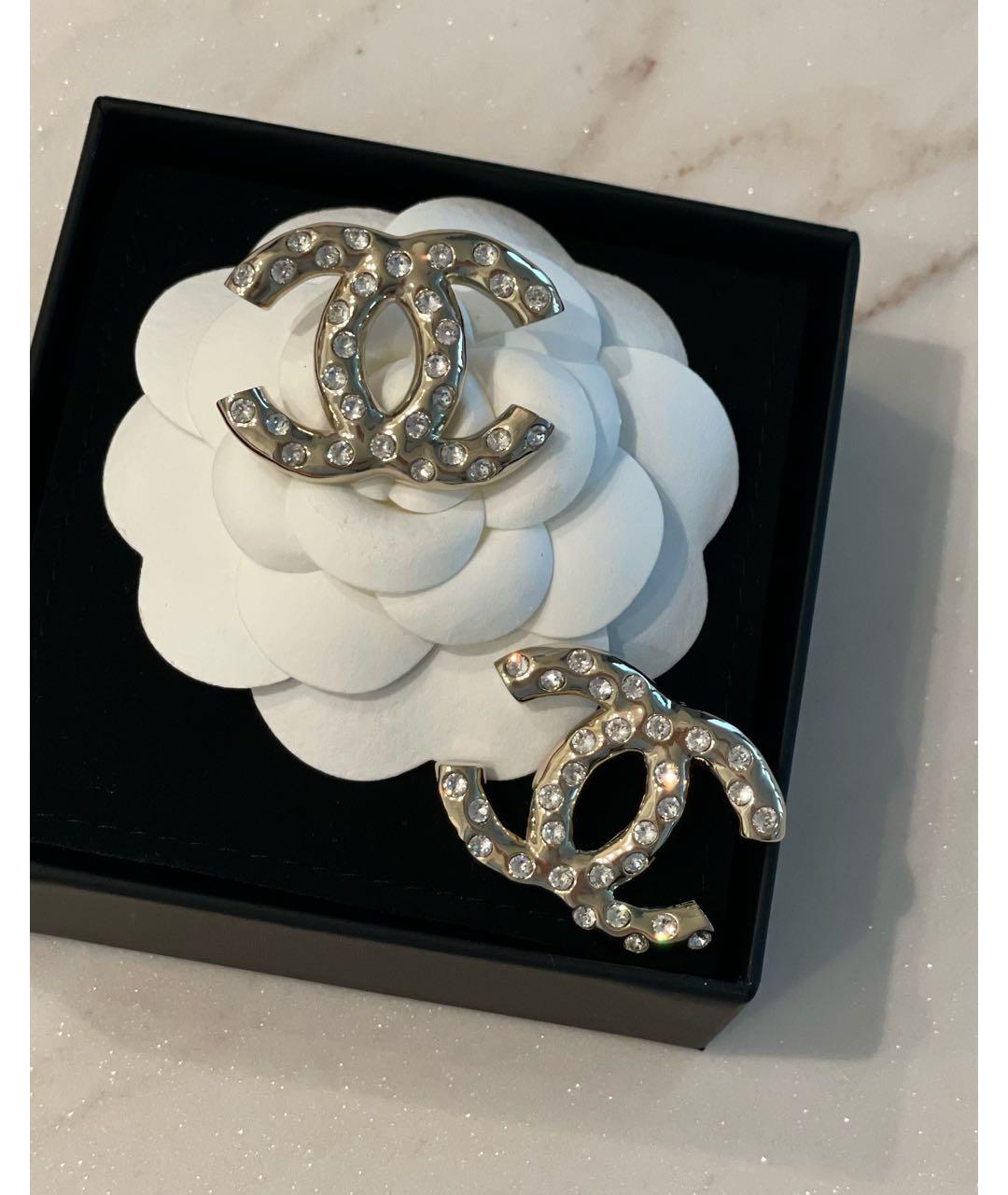 CHANEL Золотые металлические серьги, фото 3