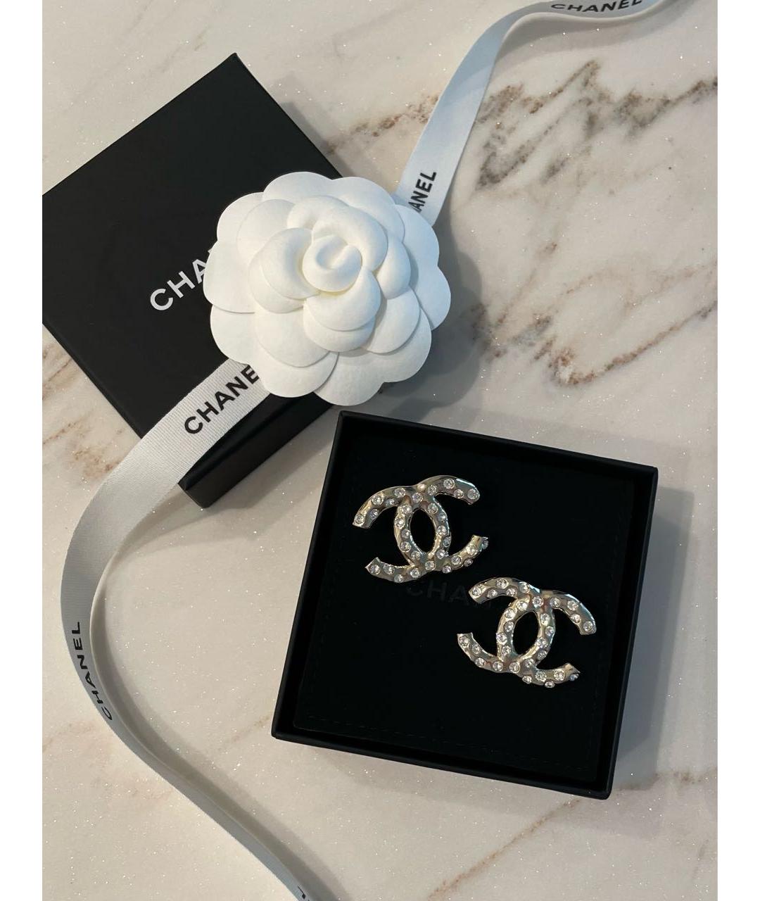 CHANEL Золотые металлические серьги, фото 4