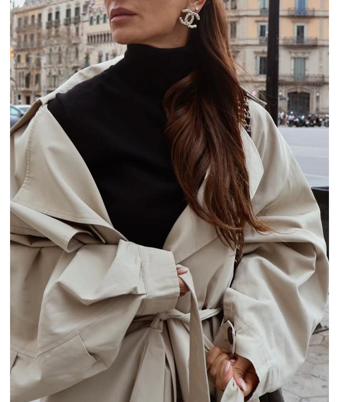 CHANEL Золотые металлические серьги, фото 8