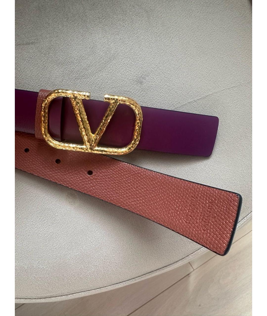 VALENTINO Фиолетовый кожаный ремень, фото 2