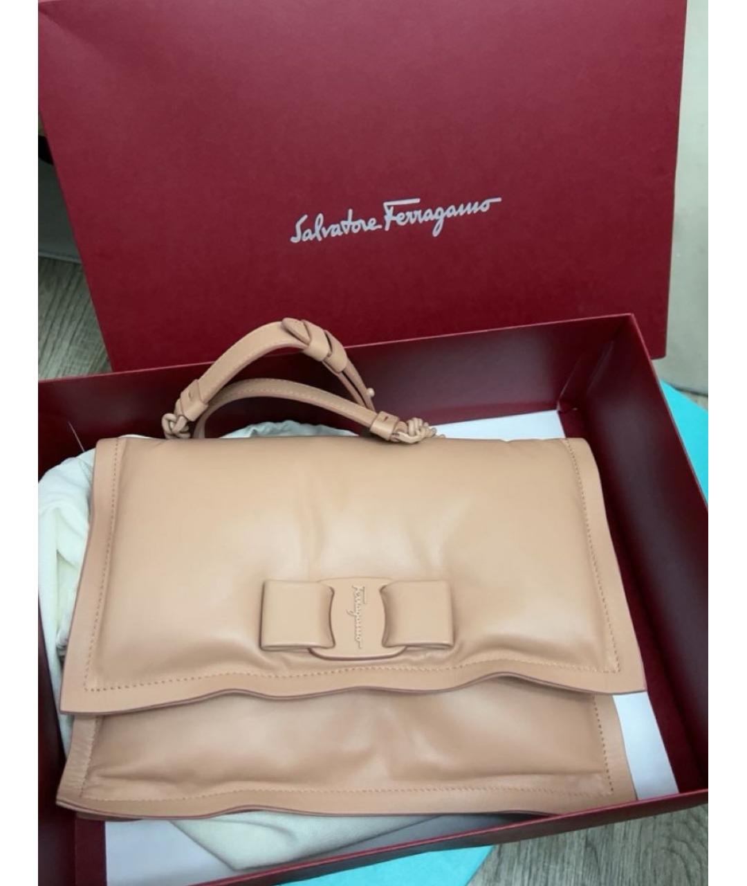 FERRAGAMO Розовая кожаная сумка через плечо, фото 5