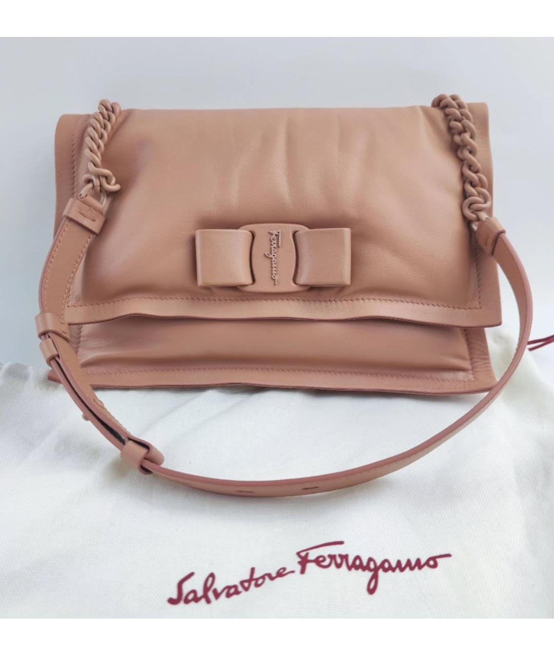 FERRAGAMO Розовая кожаная сумка через плечо, фото 4