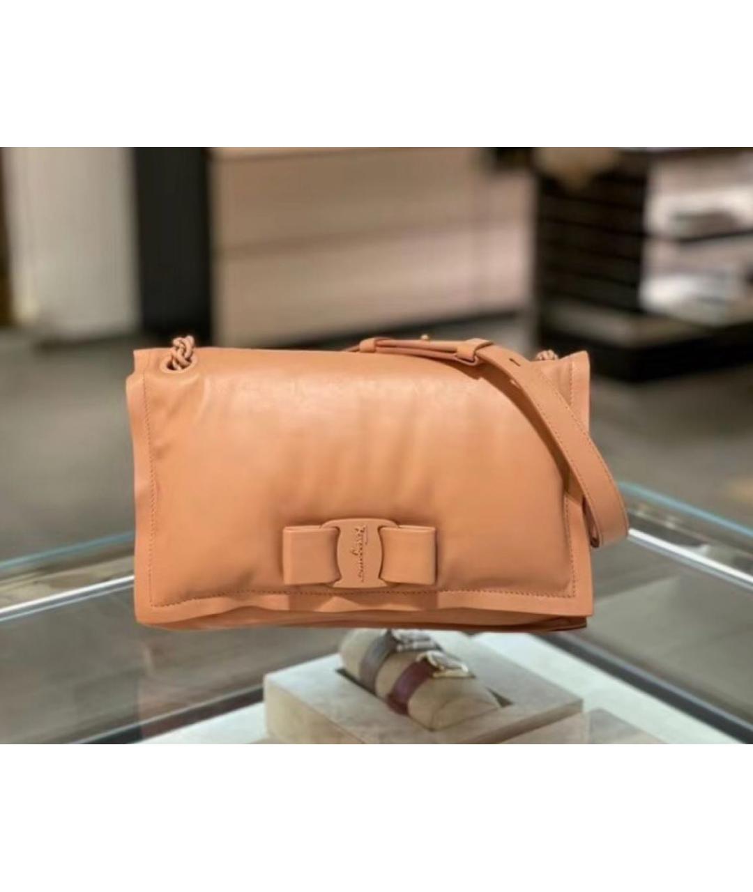 FERRAGAMO Розовая кожаная сумка через плечо, фото 6
