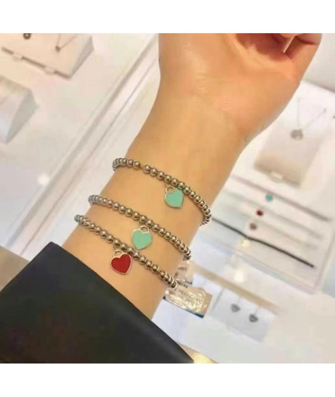 TIFFANY&CO Красный серебряный браслет, фото 7