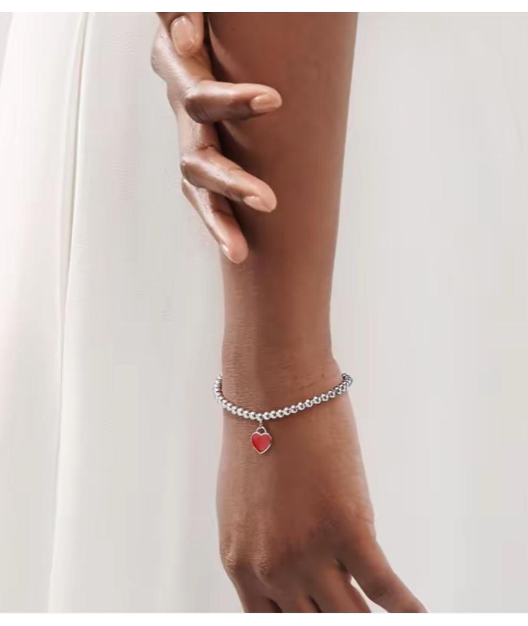 TIFFANY&CO Красный серебряный браслет, фото 4
