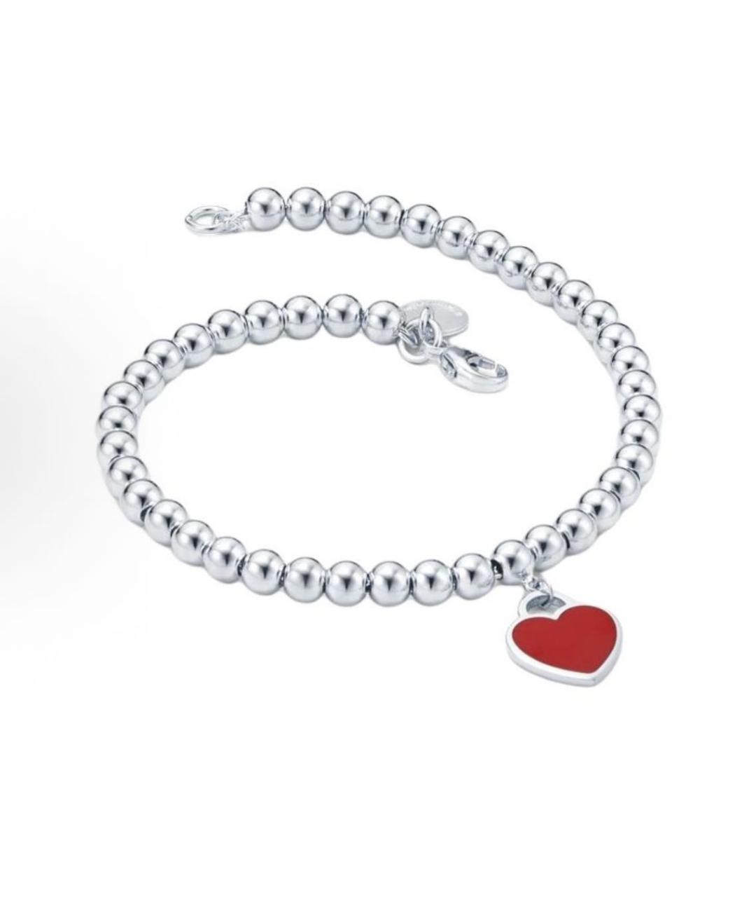 TIFFANY&CO Красный серебряный браслет, фото 8