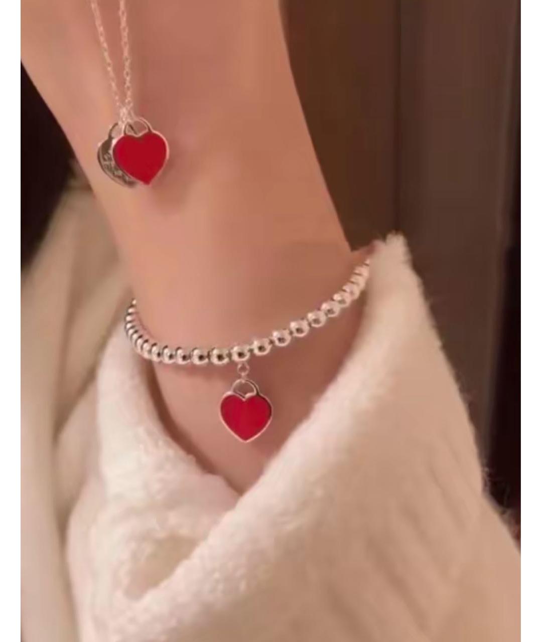 TIFFANY&CO Красный серебряный браслет, фото 5