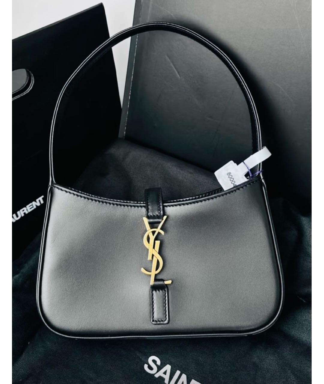 SAINT LAURENT Черная кожаная сумка через плечо, фото 2