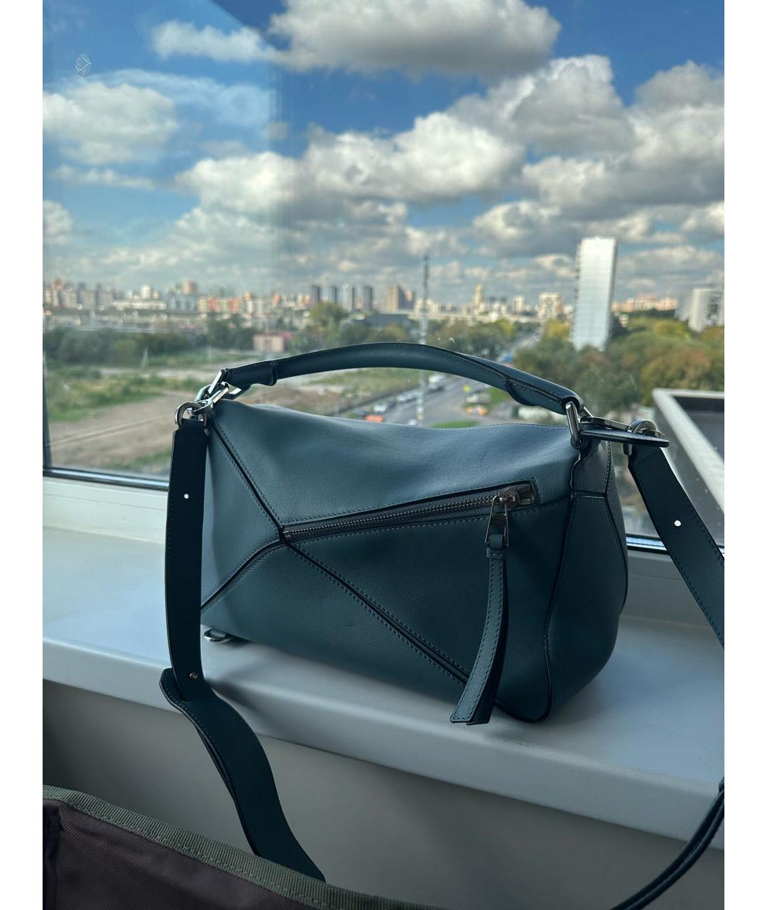 LOEWE Голубая кожаная сумка через плечо, фото 2