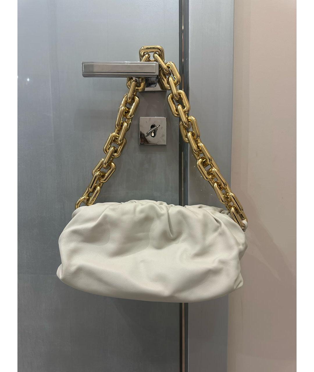 BOTTEGA VENETA Бежевая кожаная сумка с короткими ручками, фото 4