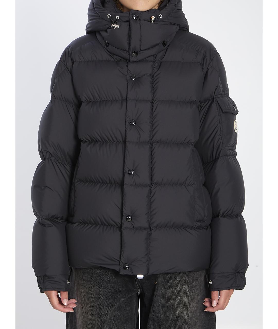 MONCLER Черный полиэстеровый пуховик, фото 2