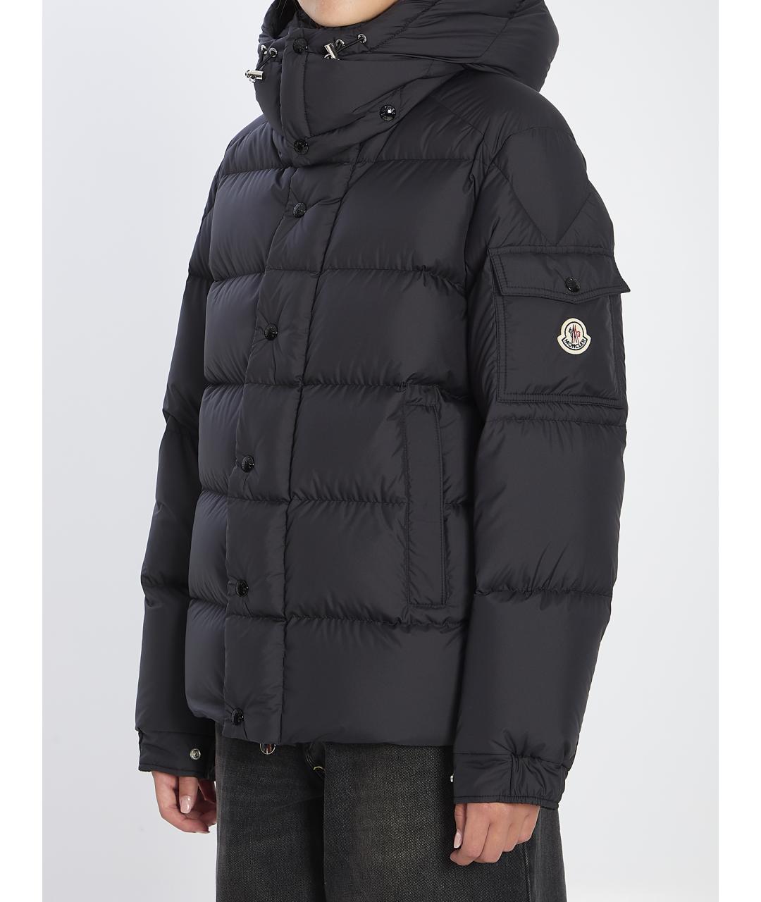 MONCLER Черный полиэстеровый пуховик, фото 3