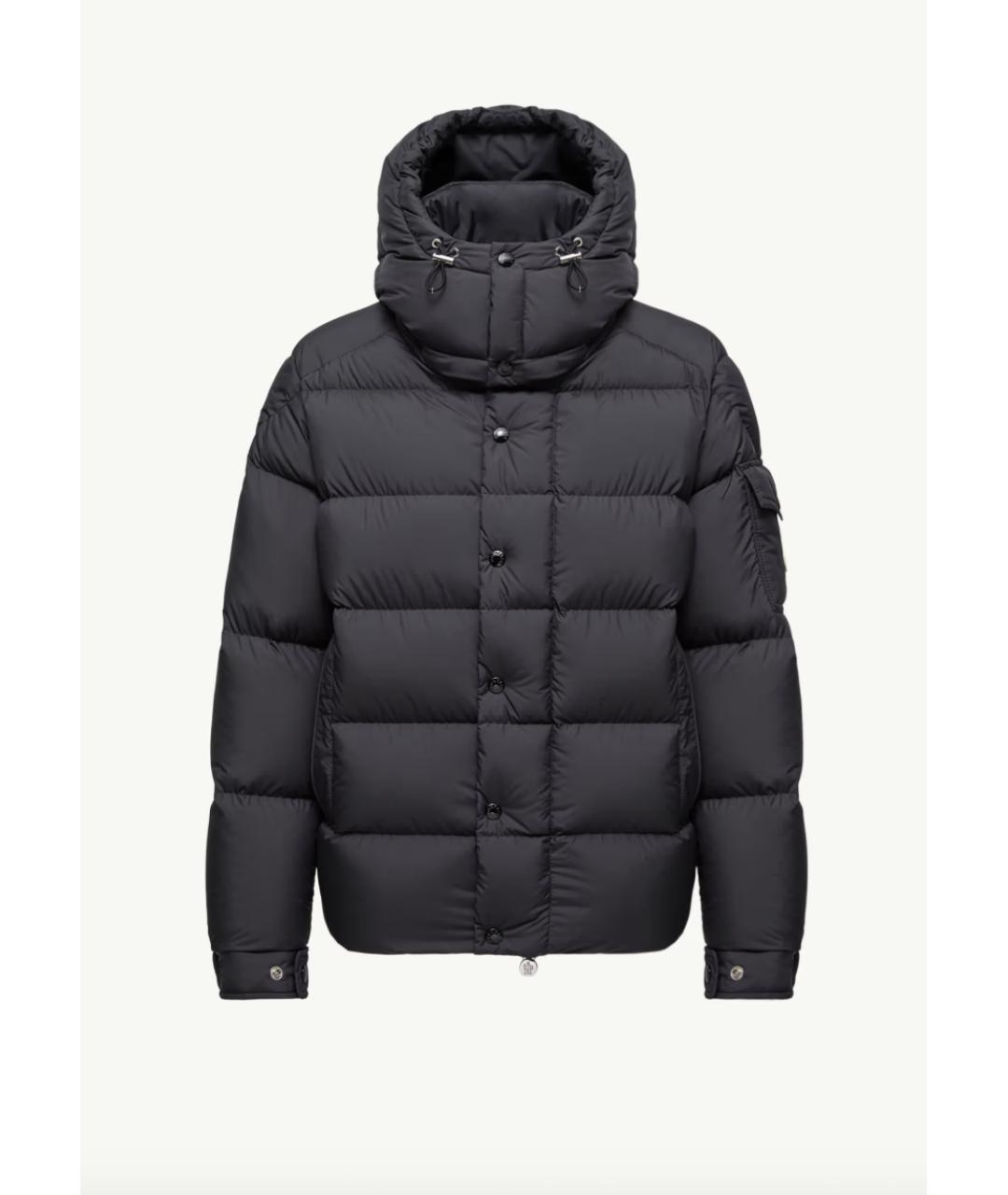 MONCLER Черный полиэстеровый пуховик, фото 6
