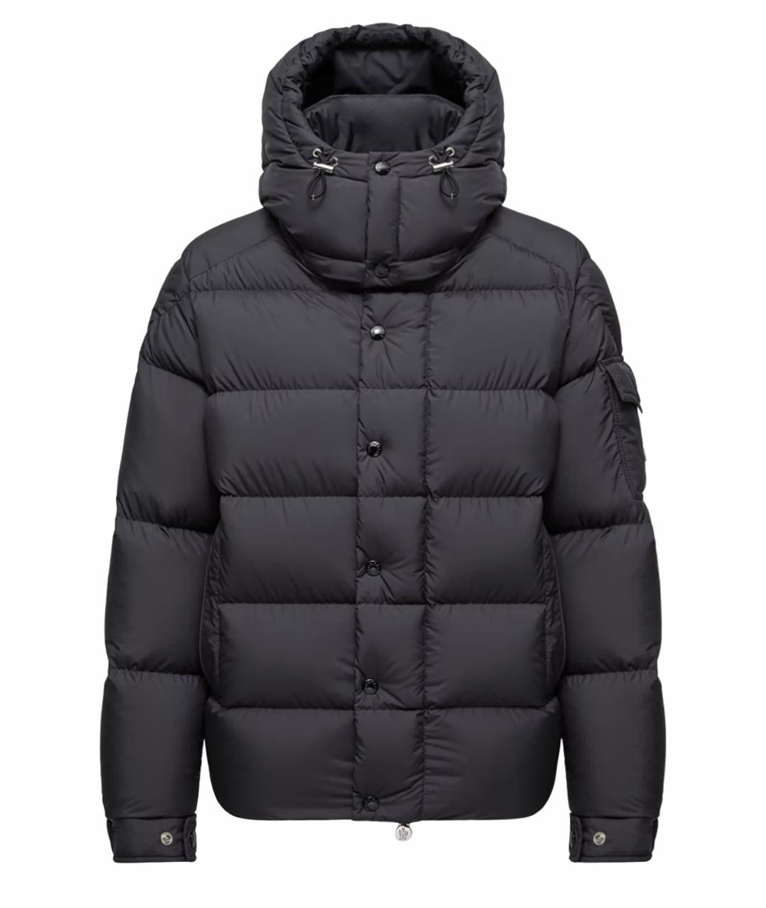 MONCLER Черный полиэстеровый пуховик, фото 1
