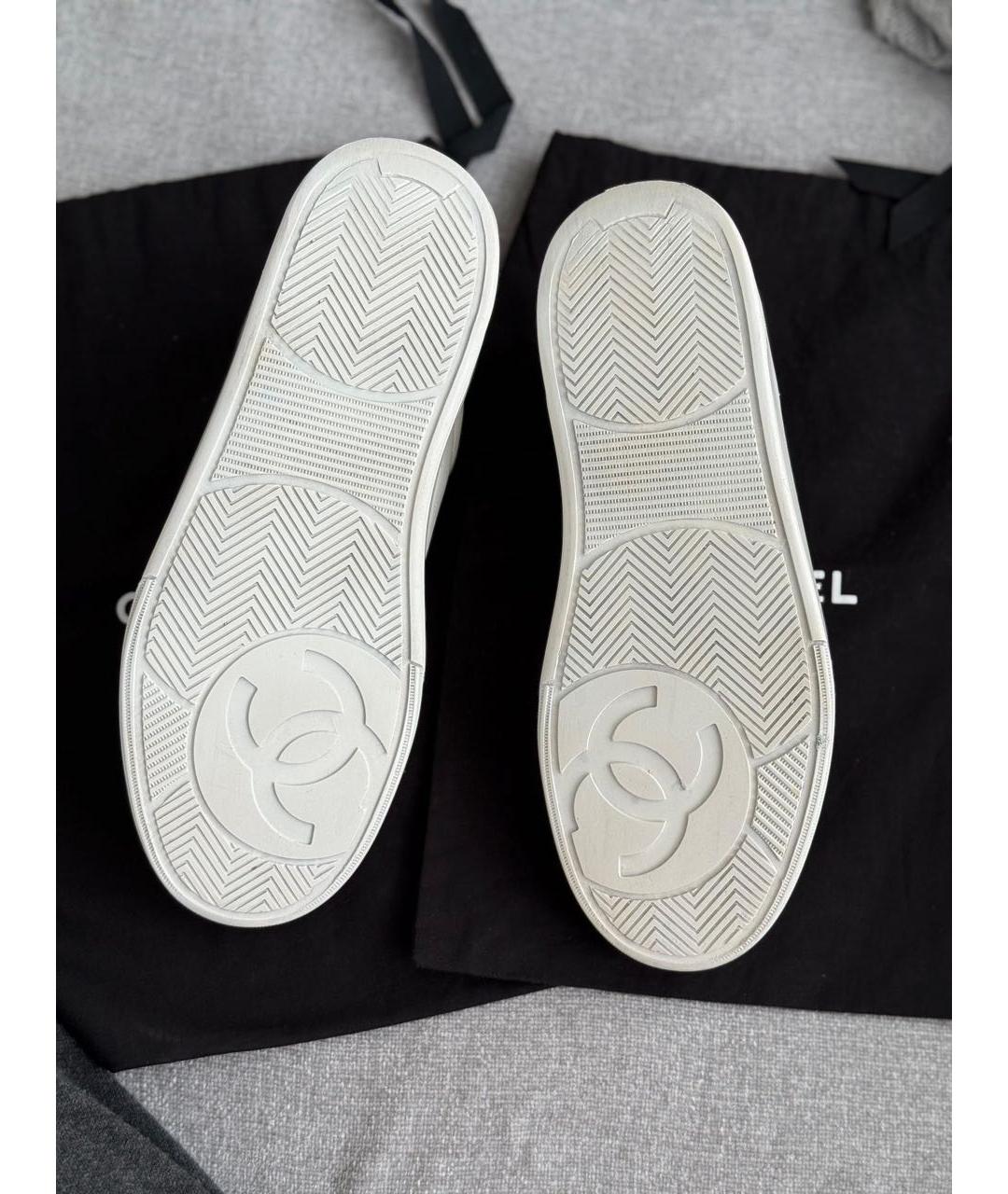 CHANEL Белые кожаные кеды, фото 5