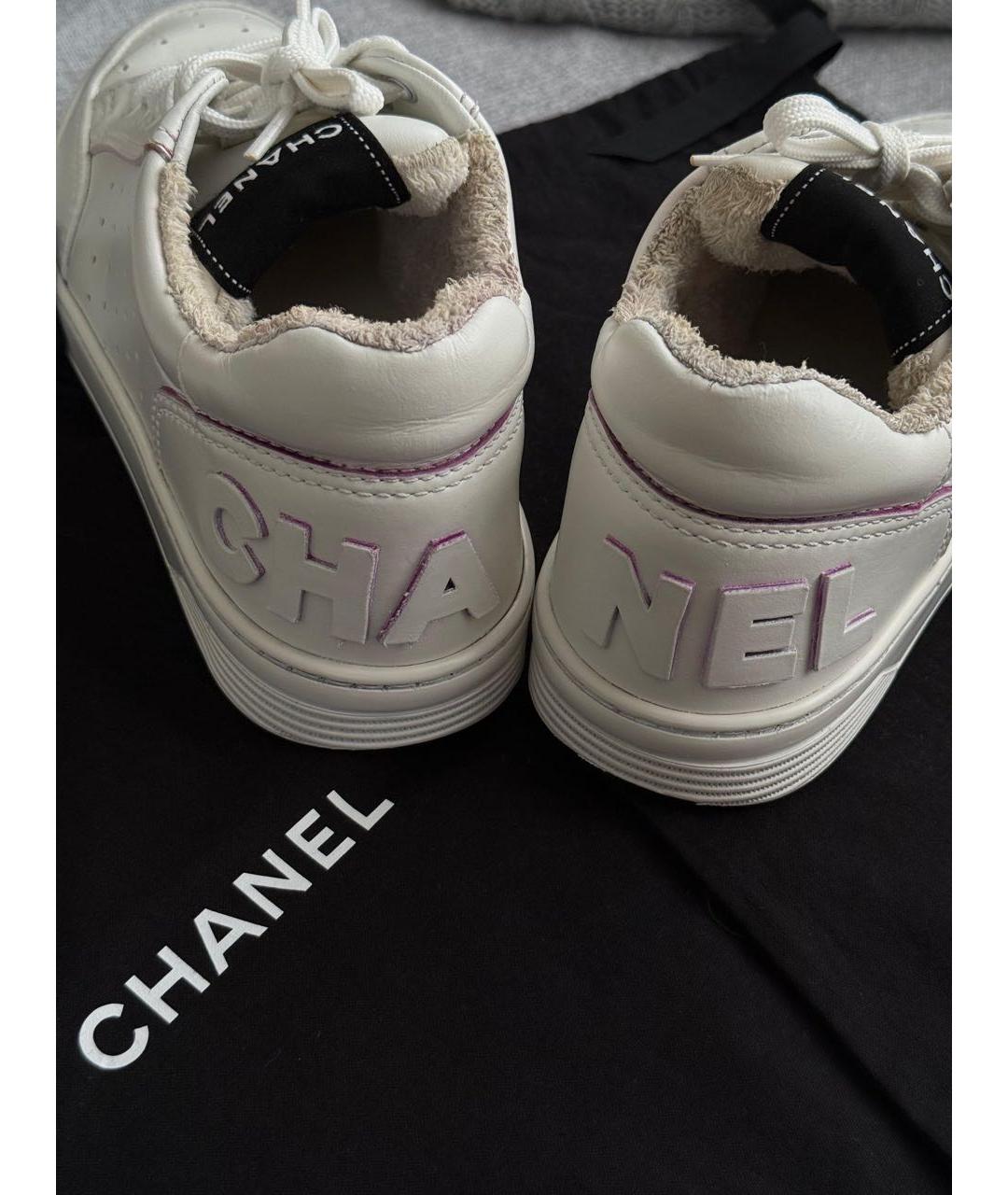 CHANEL Белые кожаные кеды, фото 7