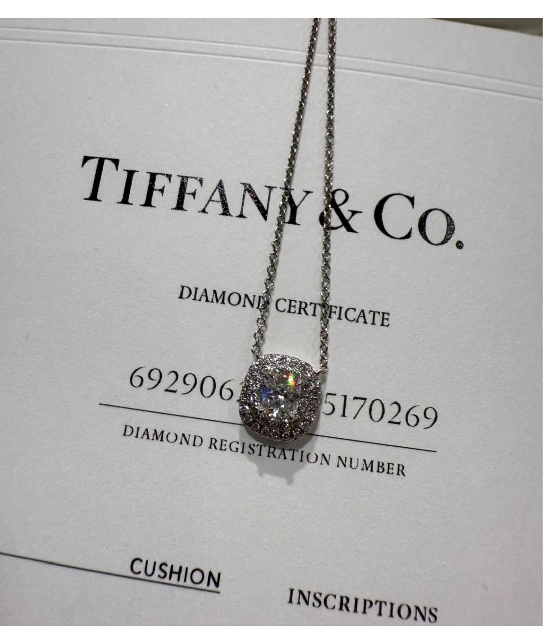 TIFFANY&CO Белая платиновая подвеска, фото 5