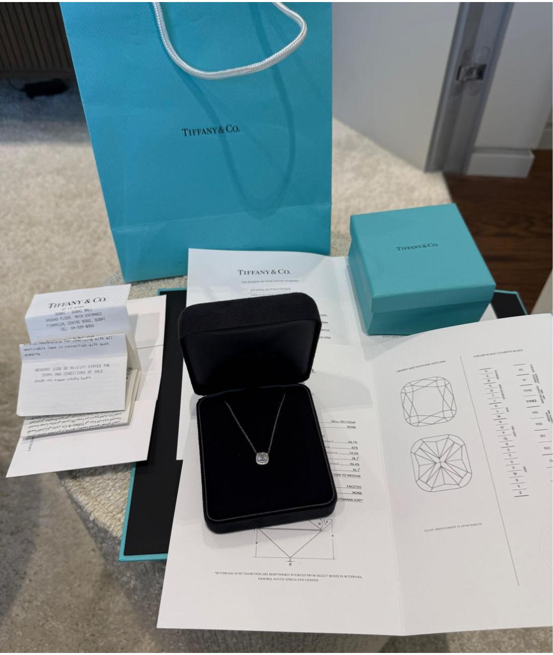 TIFFANY&CO Белая платиновая подвеска, фото 3