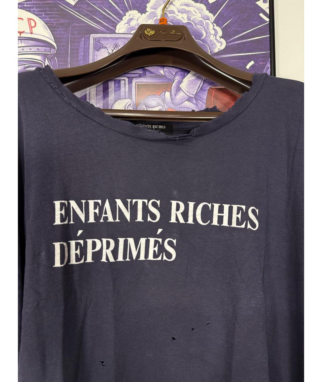 Enfants Riches Déprimés Темно-синяя хлопковая футболка, фото 4