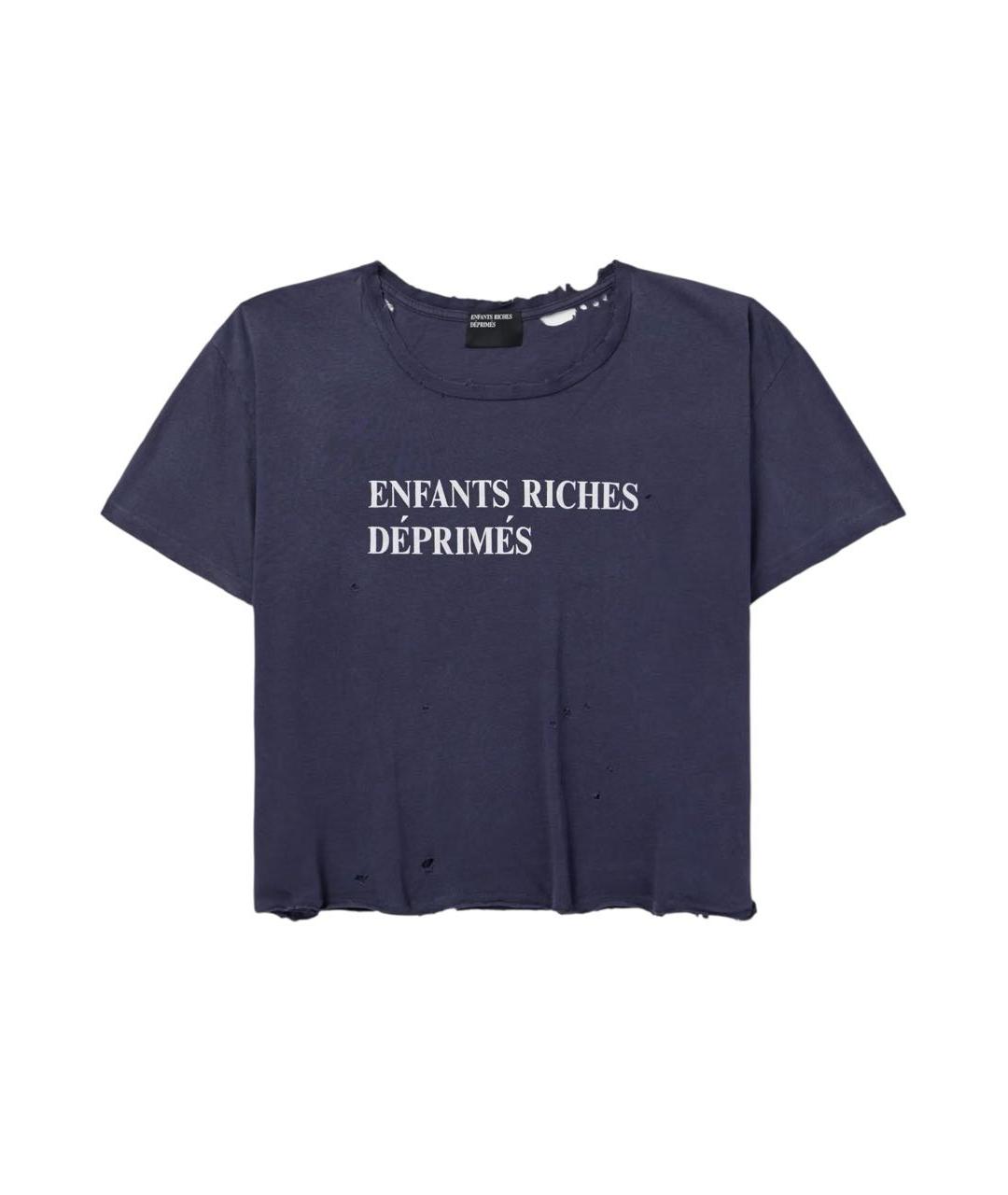 Enfants Riches Déprimés Темно-синяя хлопковая футболка, фото 9