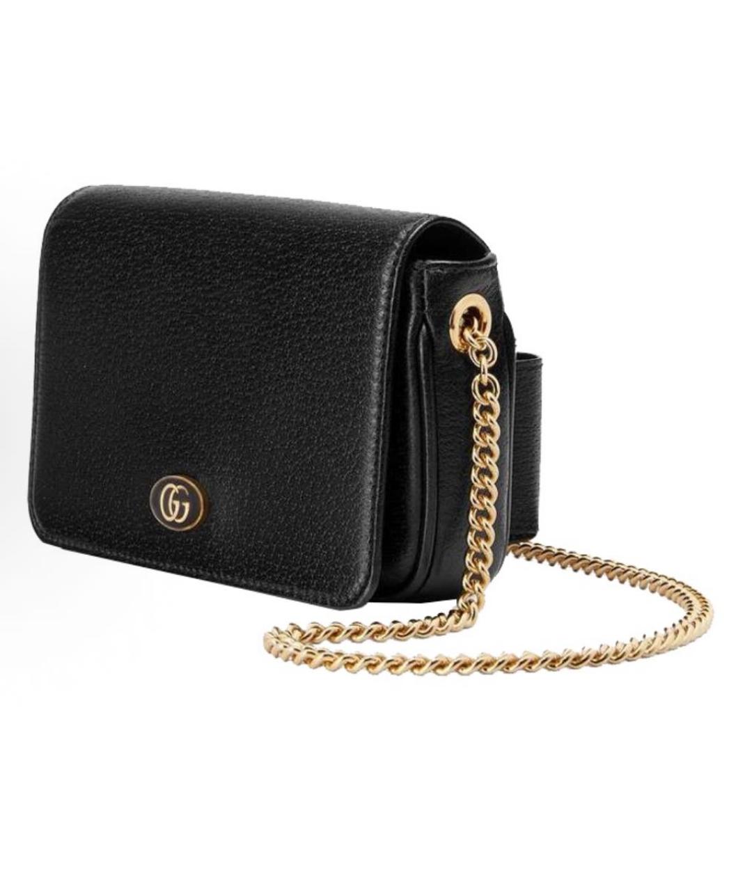 GUCCI Черная кожаная сумка через плечо, фото 2