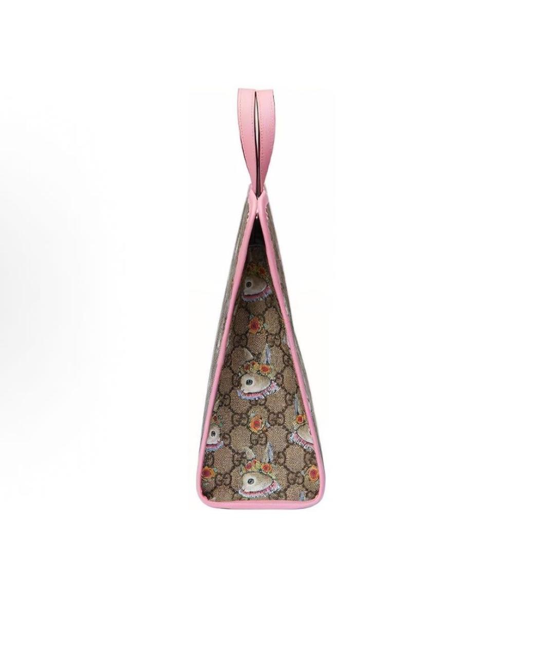 GUCCI Бежевая тканевая сумка с короткими ручками, фото 3