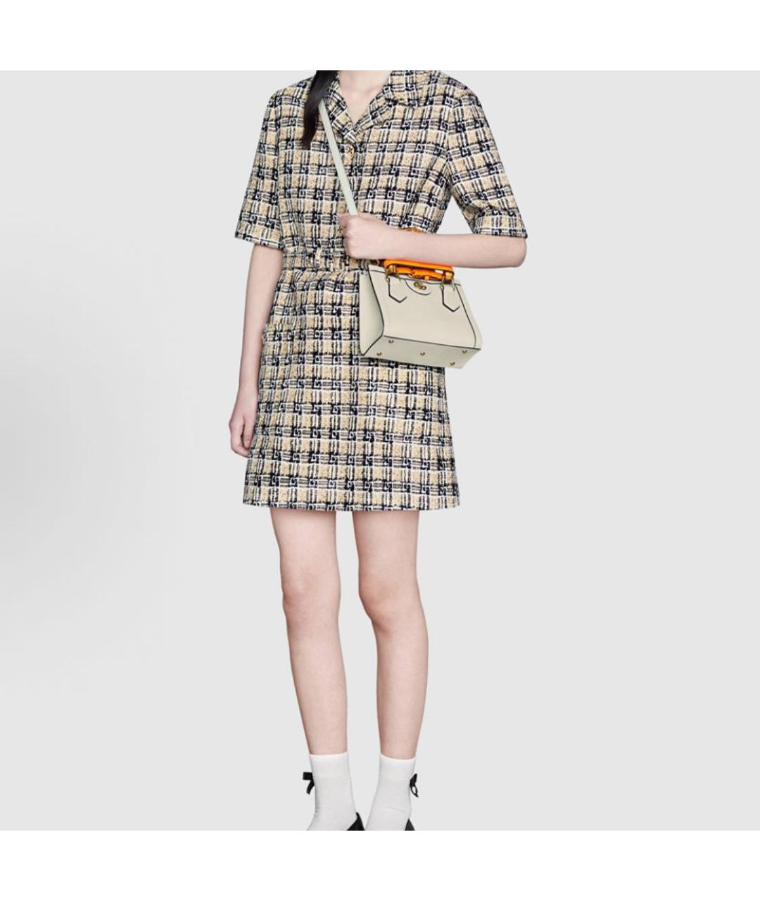 GUCCI Белая кожаная сумка с короткими ручками, фото 7