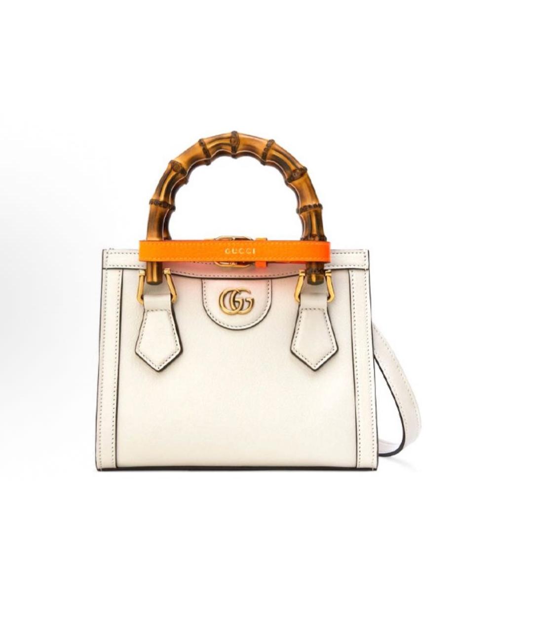 GUCCI Белая кожаная сумка с короткими ручками, фото 9