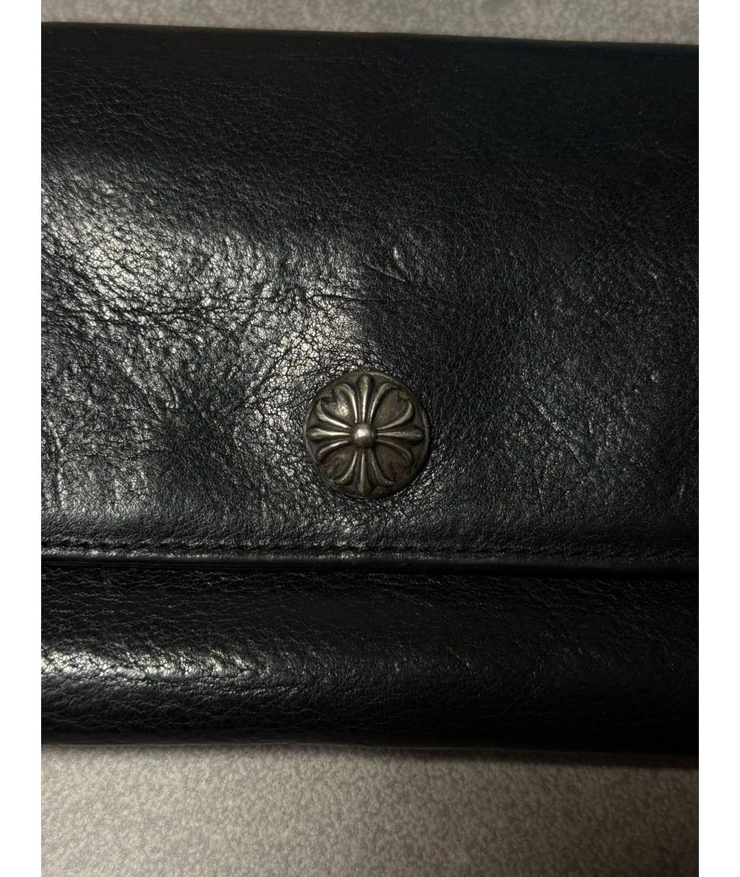 CHROME HEARTS Черный кожаный кошелек, фото 4