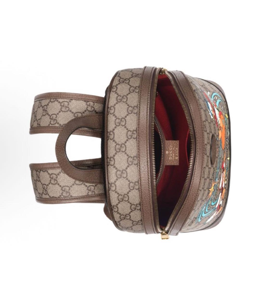 GUCCI Бежевый тканевый рюкзак, фото 2