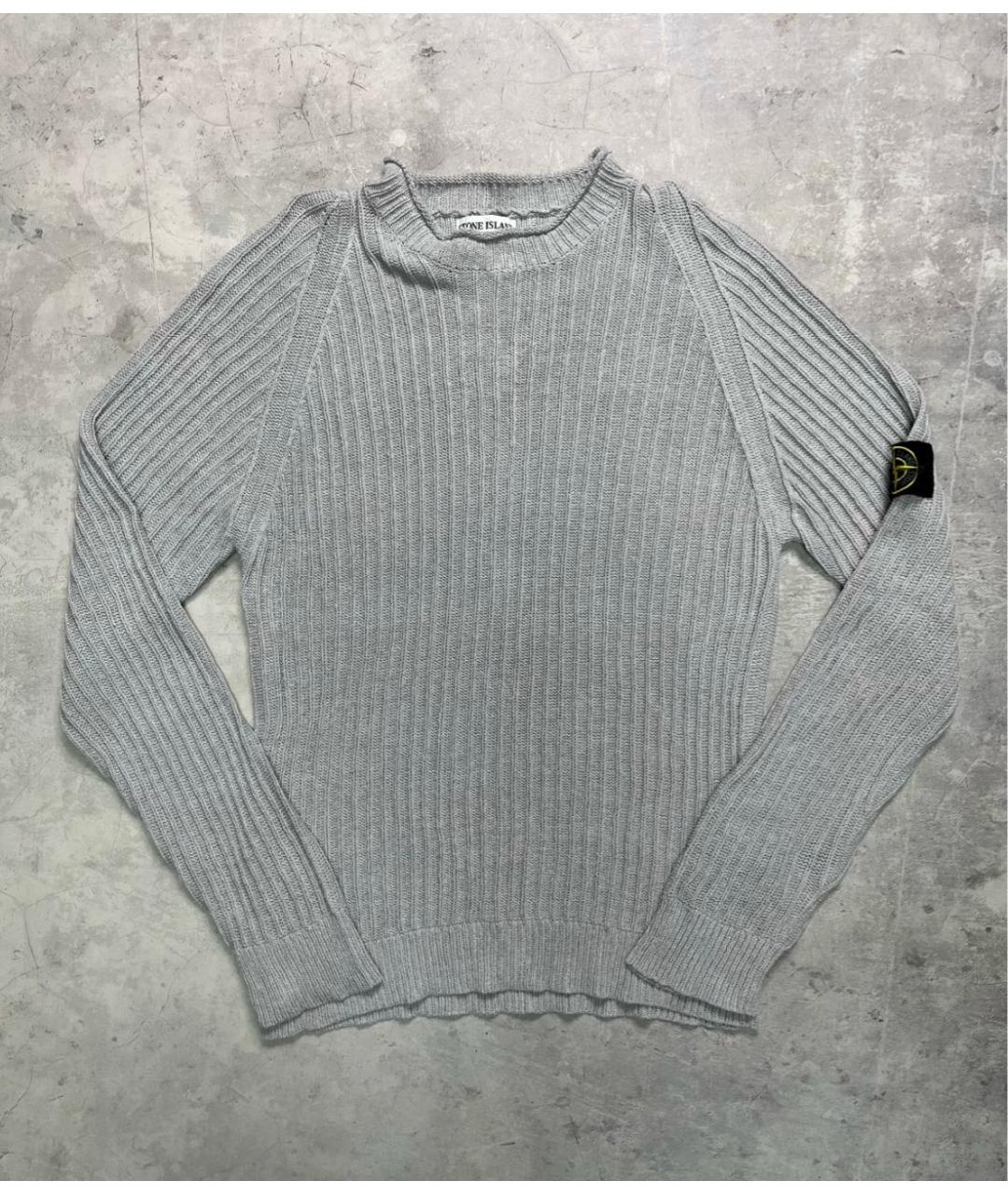STONE ISLAND Серый хлопковый джемпер / свитер, фото 6
