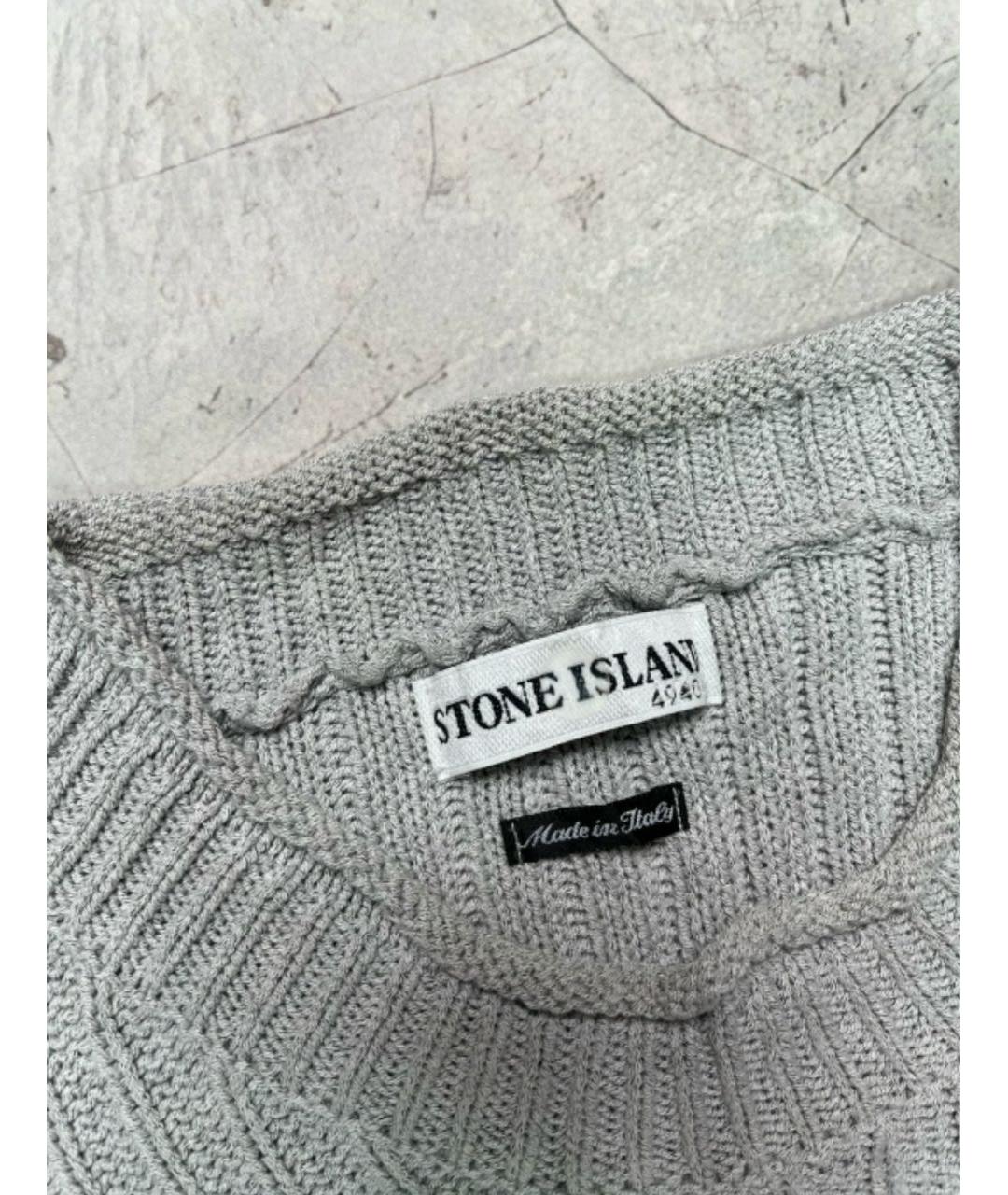 STONE ISLAND Серый хлопковый джемпер / свитер, фото 4