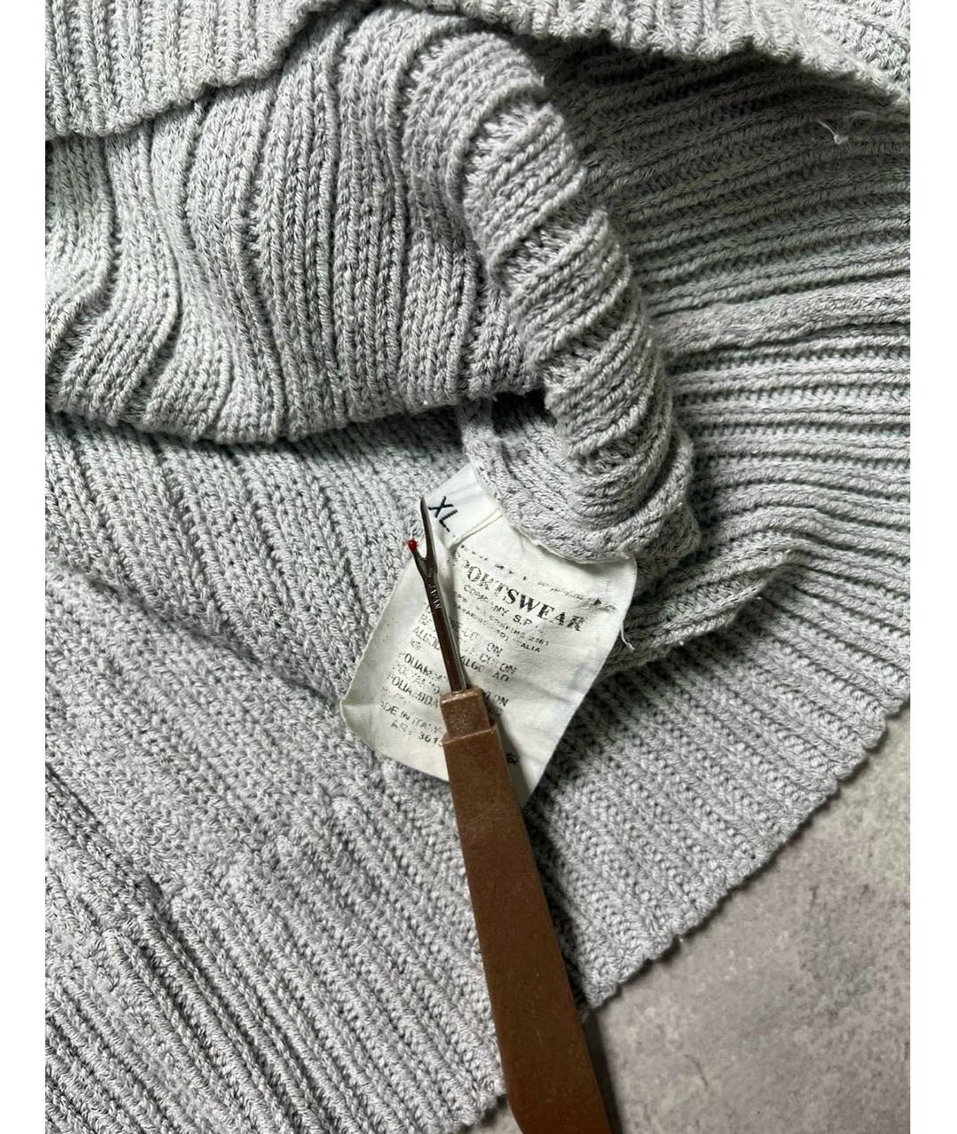 STONE ISLAND Серый хлопковый джемпер / свитер, фото 5