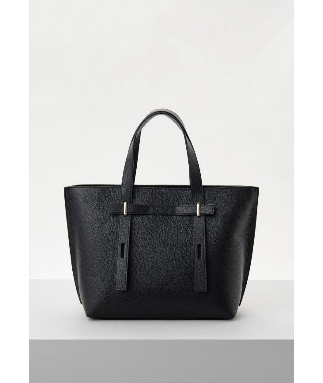 FURLA Черная кожаная сумка через плечо, фото 7
