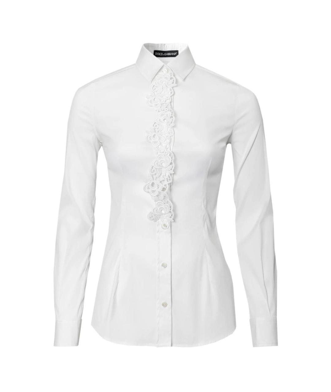 DOLCE&GABBANA Белая кружевная рубашка, фото 4