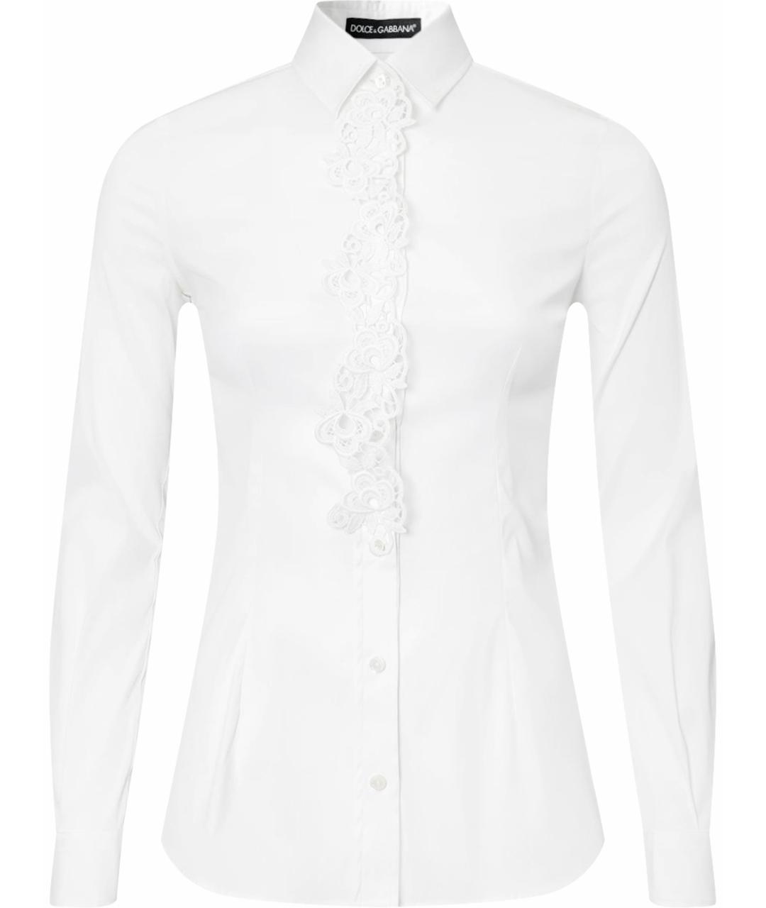 DOLCE&GABBANA Белая кружевная рубашка, фото 1