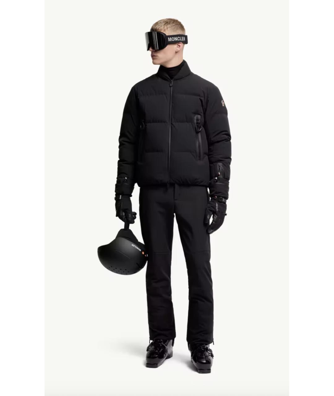 MONCLER GRENOBLE Черные полиэстеровые повседневные брюки, фото 6