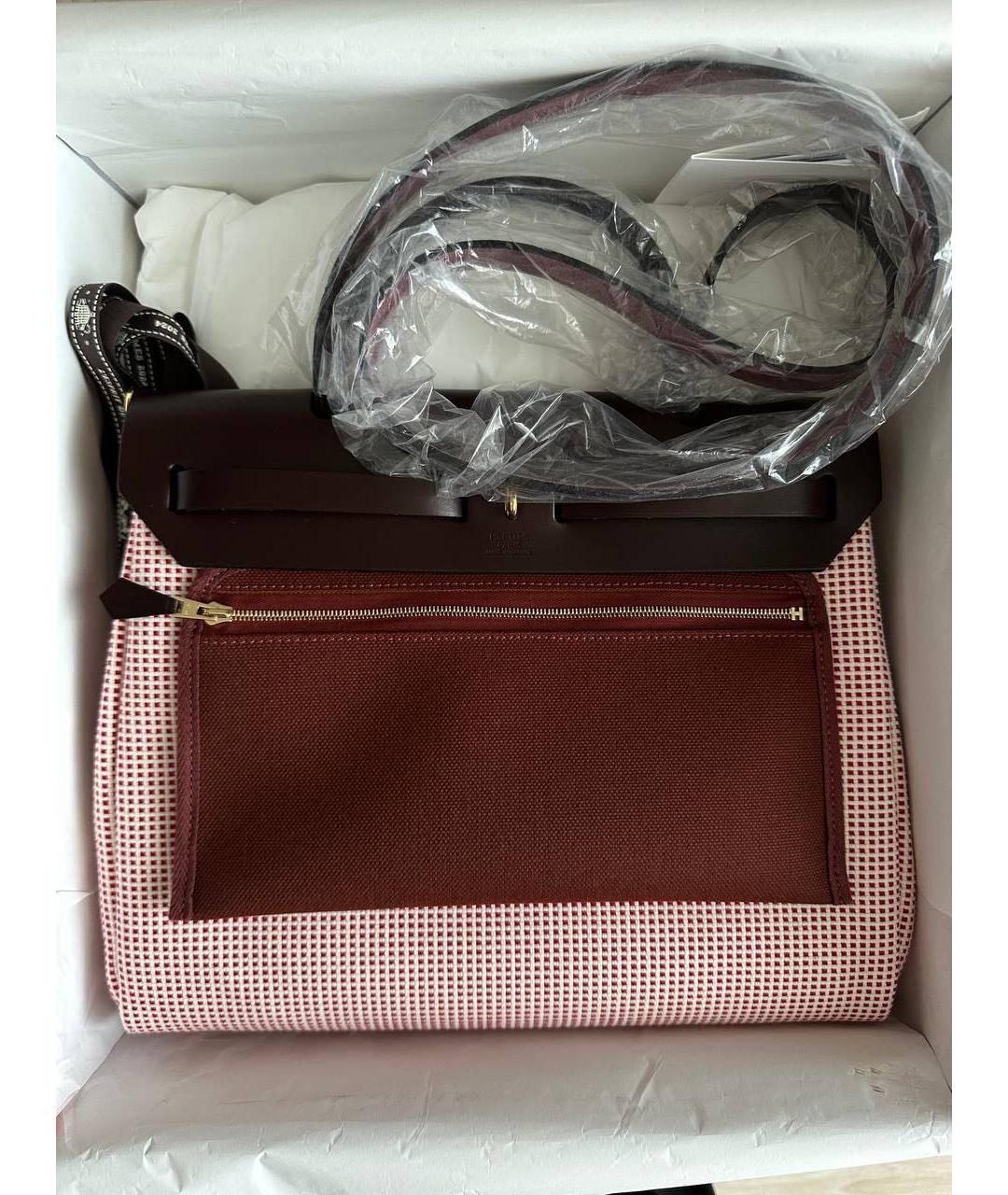 HERMES Бордовая кожаная сумка через плечо, фото 3