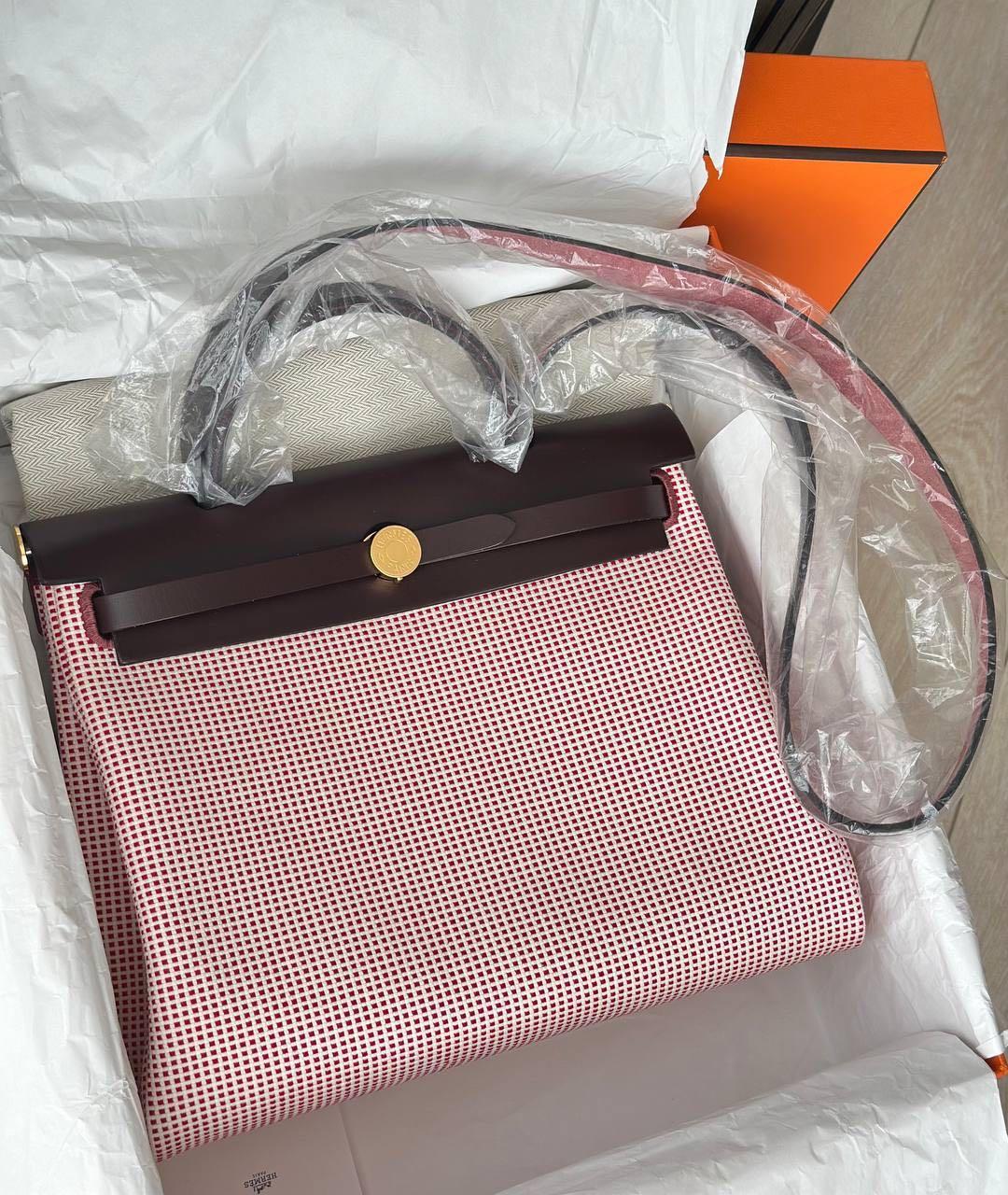 HERMES Бордовая кожаная сумка через плечо, фото 2