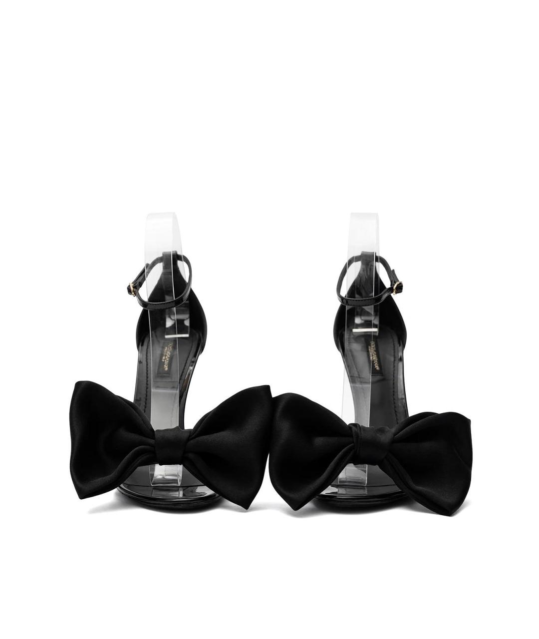 DOLCE&GABBANA Черные босоножки из лакированной кожи, фото 4