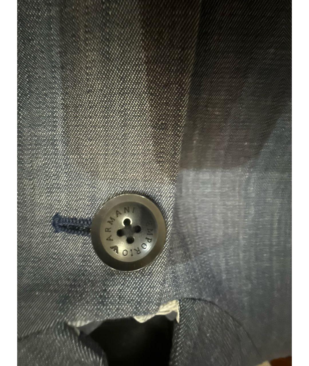 EMPORIO ARMANI Темно-синий хлопковый пиджак, фото 4