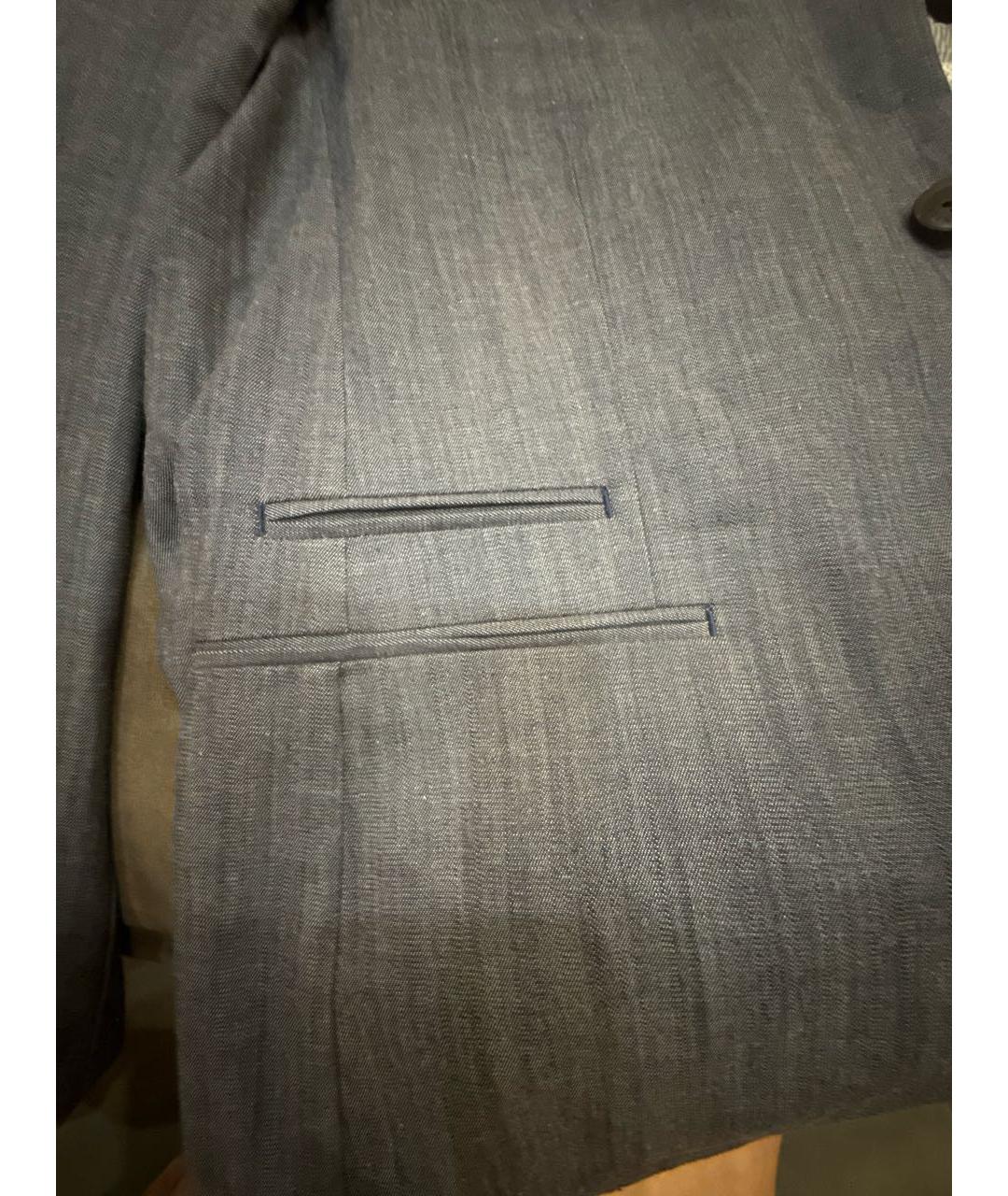 EMPORIO ARMANI Темно-синий хлопковый пиджак, фото 8