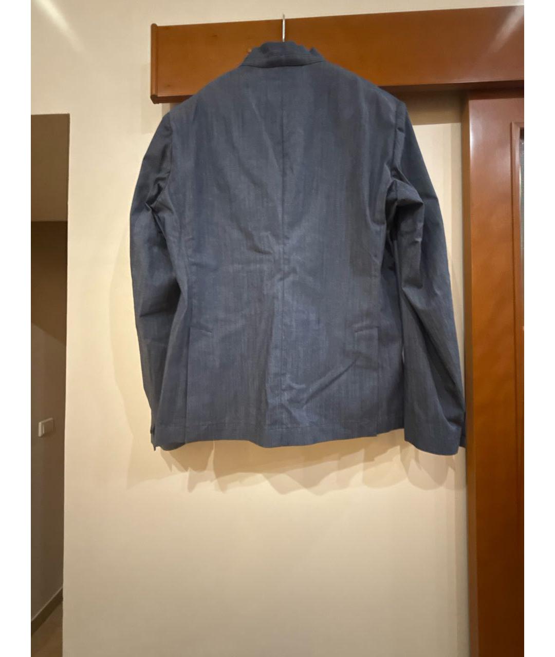 EMPORIO ARMANI Темно-синий хлопковый пиджак, фото 2