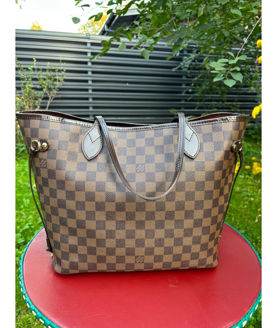 LOUIS VUITTON Коричневая сумка тоут из искусственной кожи, фото 3