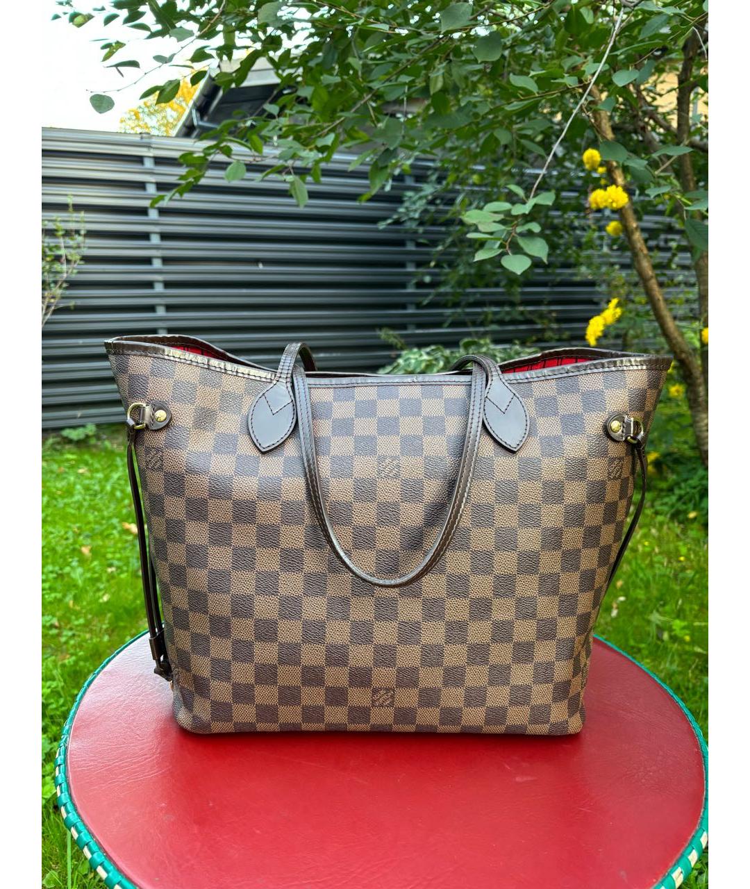 LOUIS VUITTON Коричневая сумка тоут из искусственной кожи, фото 9