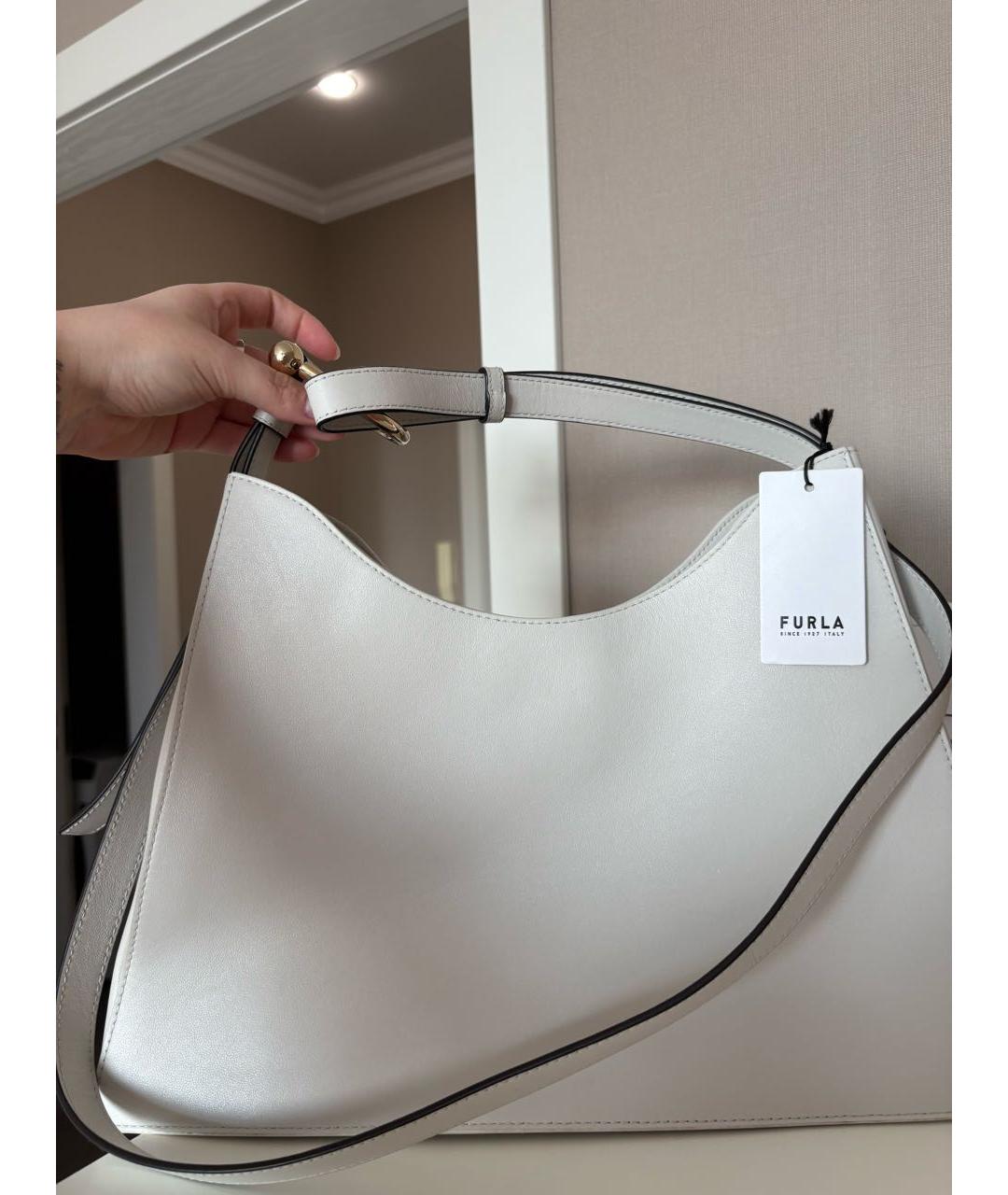 FURLA Белая кожаная сумка тоут, фото 4