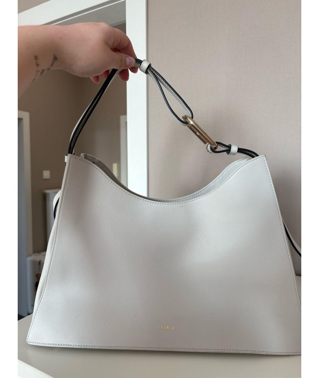 FURLA Белая кожаная сумка тоут, фото 6