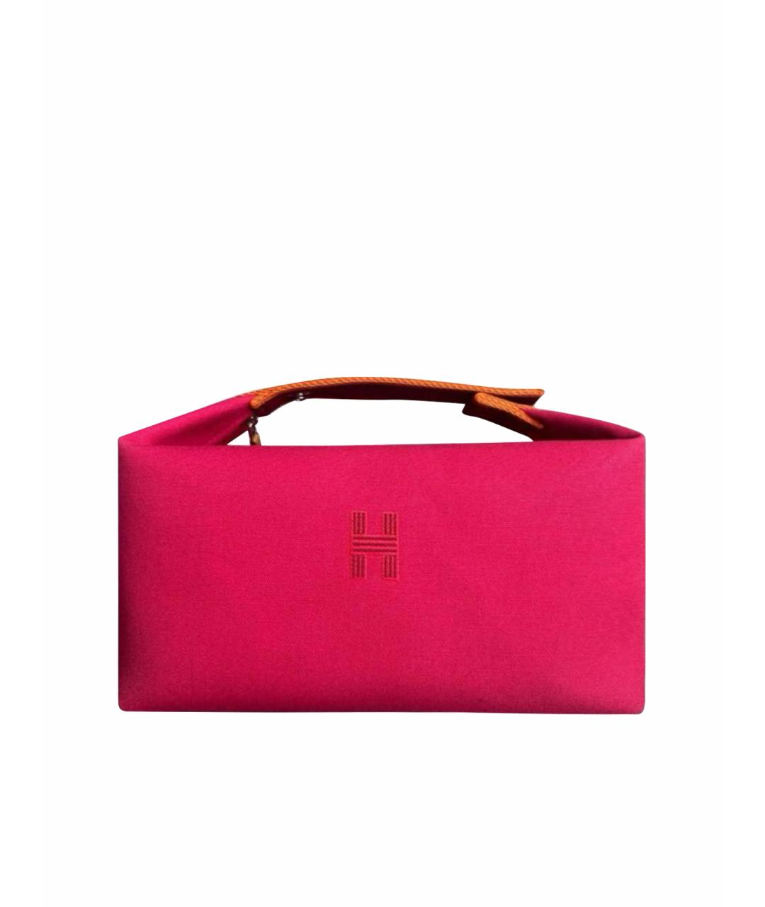 HERMES Фуксия хлопковая косметичка, фото 1
